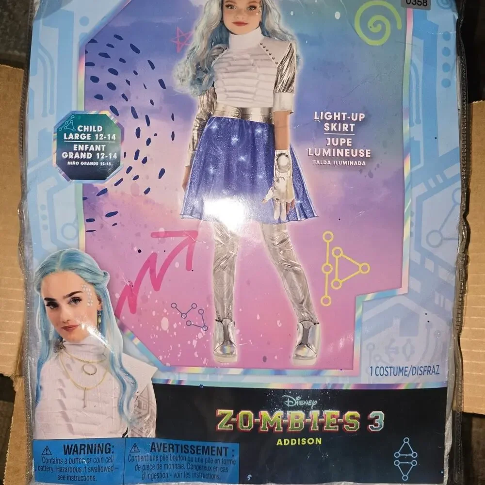 Disney Zombies 3 Addison Light-Up Skirt Child Costume Large 12-14 NWT